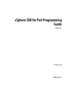 vSphere SDK for Perl Programming Guide - VMware