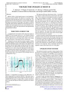 VSR Injector Upgrade at BESSY II - CERN