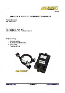 VW GOLF VI BLUETOOTH INSTALATION MANUAL