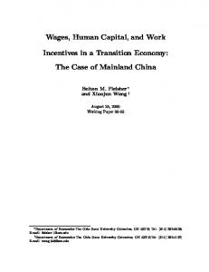 Wages, Human Capital, and Work Incentives in a ... - CiteSeerX