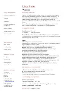 Waitress CV template example - Dayjob