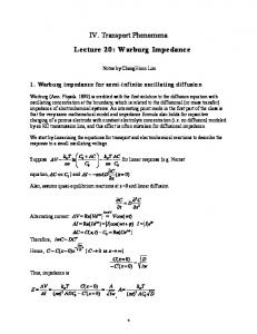 Warburg Impedance - MIT OpenCourseWare