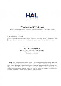 Warehousing RDF Graphs