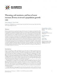 Warming, soil moisture, and loss of snow increase Bromus tectorum's ...