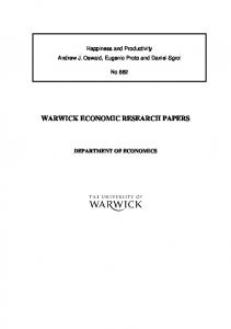 warwick economic research papers