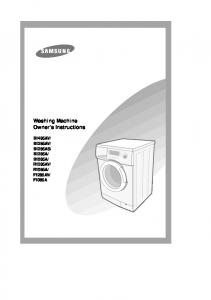 Washing Machine Owner's Instructions