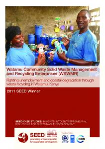 Watamu Community Solid Waste Management and Recycling ... - SEED