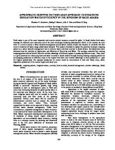 Water Demand management and efficiency in the agricultural sector in ...