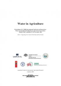 Water in Agriculture