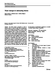 Water isotopes in desiccating lichens - Springer Link