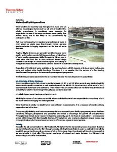 Water Quality & Aquaculture - Eutech