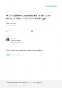 Water Quality Assessment for Dukan Lake Using ...