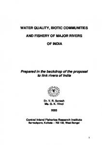 WATER QUALITY, BIOTIC COMMUNITIES AND