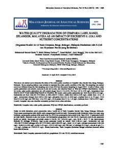 water quality degradation of cempaka lake, bangi, selangor ... - UKM