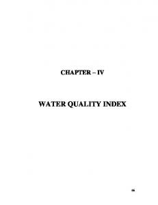 water quality index - Shodhganga