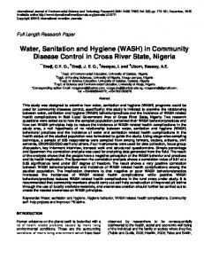 Water, Sanitation and Hygiene (WASH) in Community ... | ResearchGate