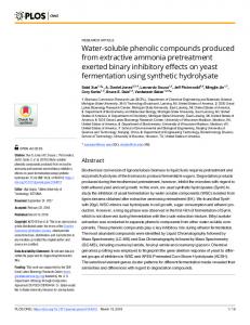 Water-soluble phenolic compounds produced from extractive ... - PLOS