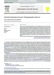 Waterfowl Population Structure: Phylogeographic ...