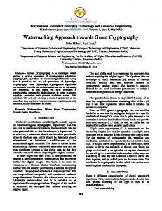 Watermarking Approach towards Green Cryptography - IJETAE