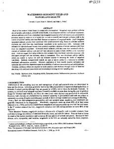 WATERSHED SEDIMENT YIELD AND RANGELAND ... - CiteSeerX