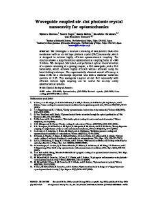 Waveguide coupled air-slot photonic crystal ... - OSA Publishing