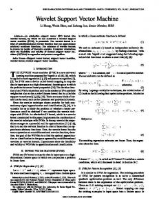 Wavelet Support Vector Machine - CiteSeerX