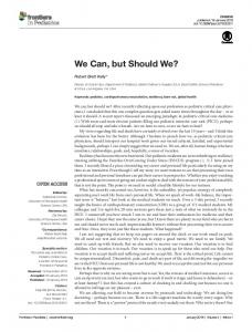 We Can, but Should We? - Semantic Scholar