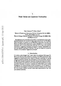 Weak Values and Quantum Nonlocality