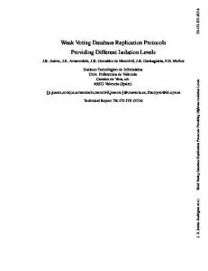 Weak Voting Database Replication Protocols Providing ... - CiteSeerX