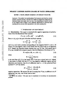 WEAKLY COUPLED BOUND STATES OF PAULI OPERATORS