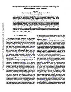 Weakly Interacting Topological Insulators: Quantum Criticality and ...