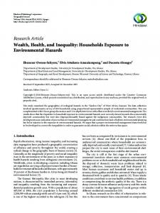 Wealth, Health, and Inequality: Households Exposure to ...