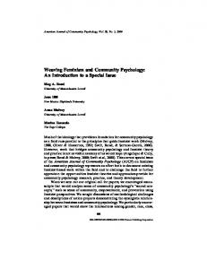 Weaving Feminism and Community Psychology: An ... - Springer Link