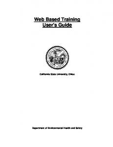 Web Based Training User's Guide