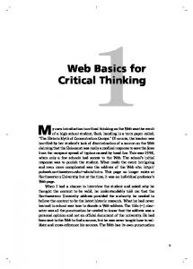 Web Basics for Critical Thinking