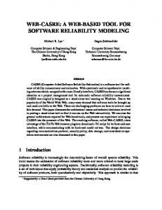 web-casre: a web-based tool for software reliability ... - CiteSeerX