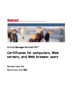 Web Certificates User Guide