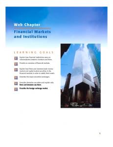 Web Chapter Financial Markets and Institutions