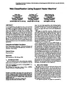 Web Classification Using Support Vector Machine - Semantic Scholar