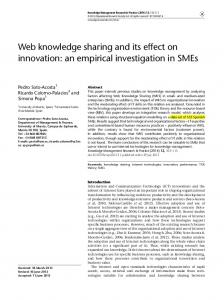 Web knowledge sharing and its effect on