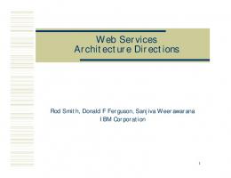 Web Services Architecture Directions