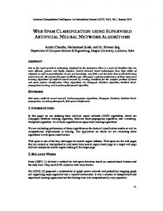 web spam classification using supervised artificial neural ... - arXiv