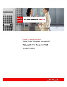 WebLogic Server Management Lab - Oracle