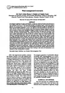 Weed management in turmeric - ISWS