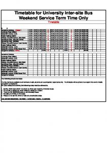 Weekend Bus Timetable 2013