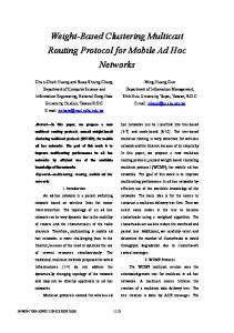 Weight-based clustering multicast routing protocol for mobile ad hoc