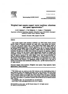 Weighted least squares support vector machines - CiteSeerX