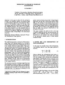 weighting matrices in subspace algorithms d. bauer - CiteSeerX