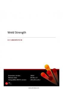 Weld Strength - ANSYS App Store