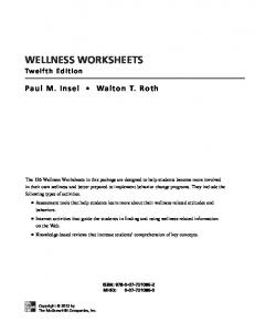 WELLNESS WORKSHEETS